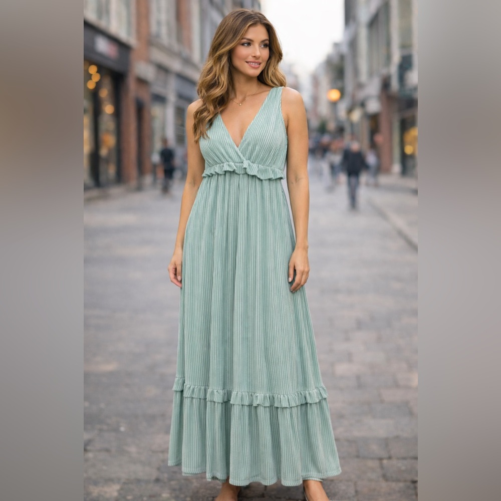 Caution To The Wind Mint Green Maxi Dress